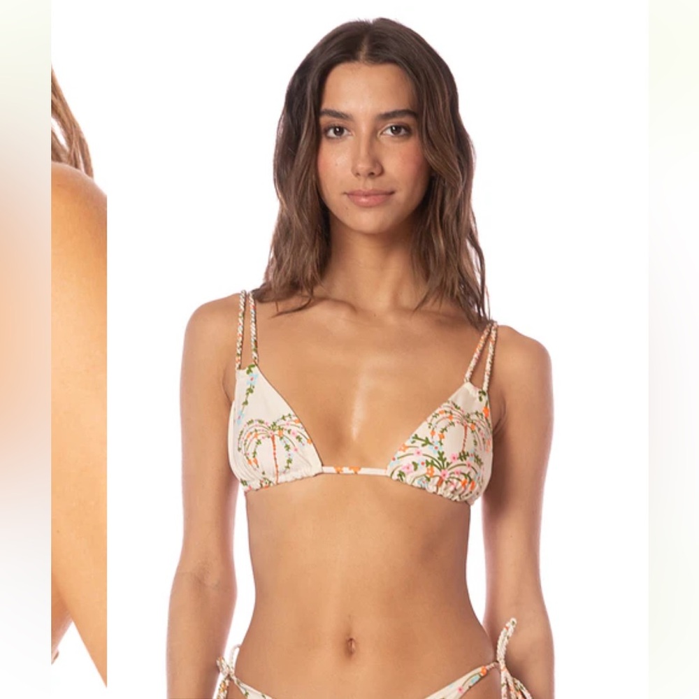 Maaji swimsuit - sliding triangle bikini top sandstone tropics breeze medium